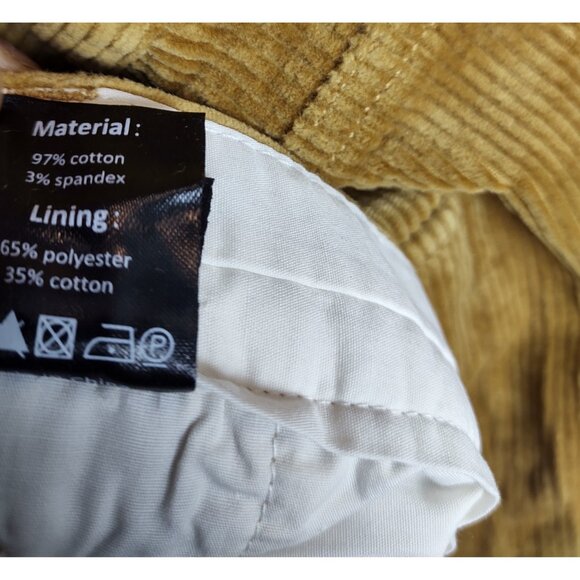 Snover Men’s Tan Corduroy Chino Pants Straight Leg Stretch Casual NWT - Picture 10 of 10